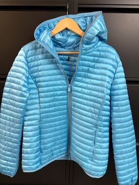 SAVE THE DUCK Kids Hooded Puffer Jacket - Sky Blue